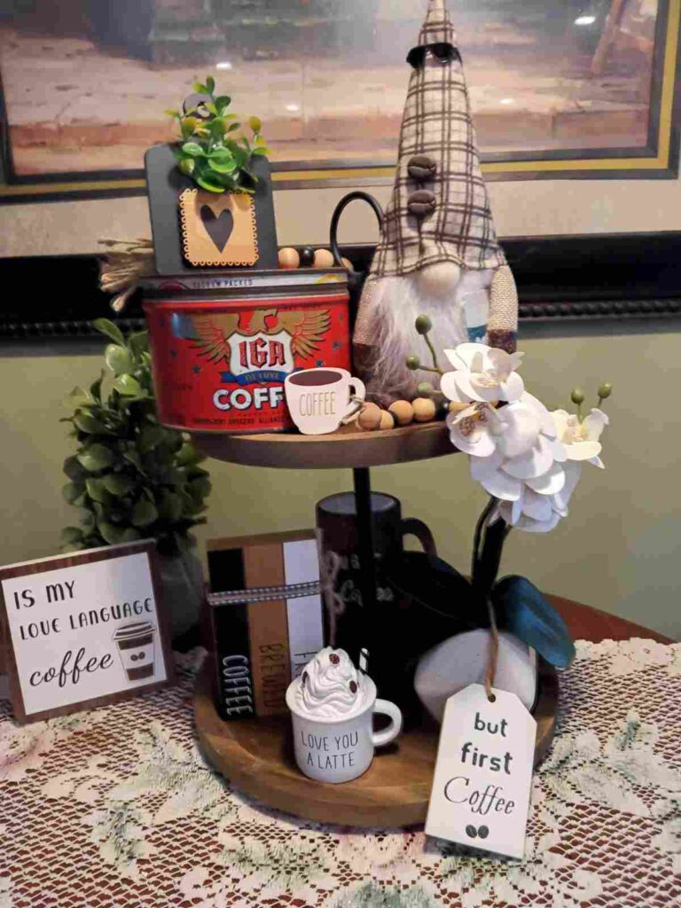 27 Tiered Tray Coffee Bar Ideas to Make Your Coffee Station Cozy Stylish smallhometours.com 5