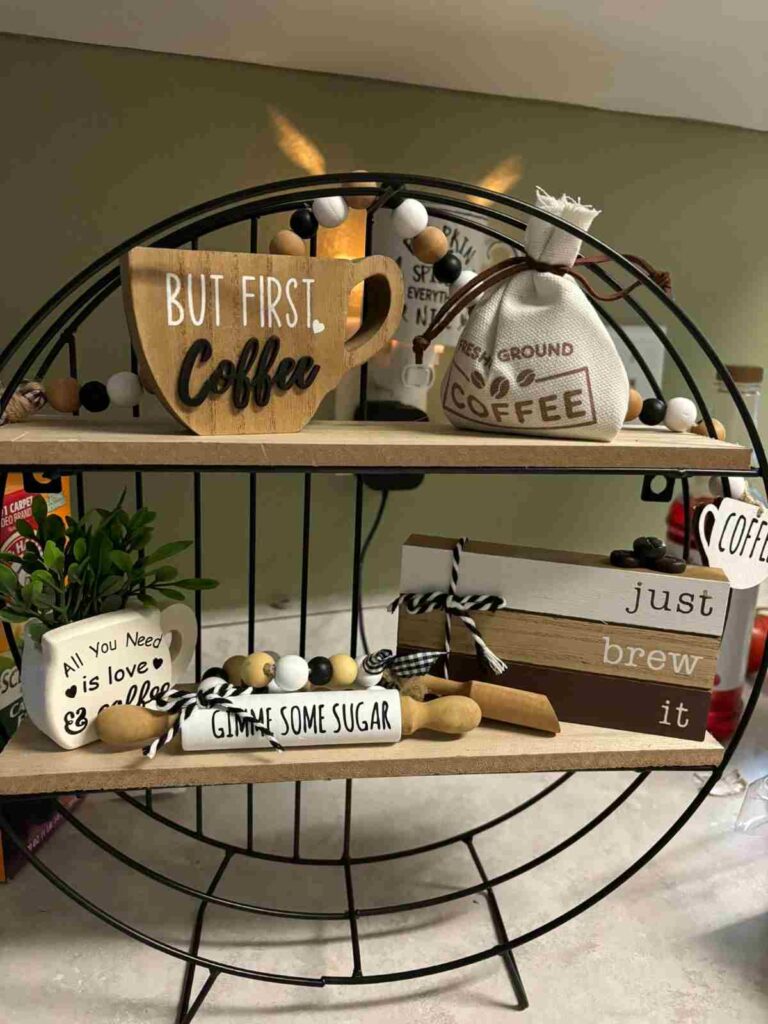 27 Tiered Tray Coffee Bar Ideas to Make Your Coffee Station Cozy Stylish smallhometours.com 8