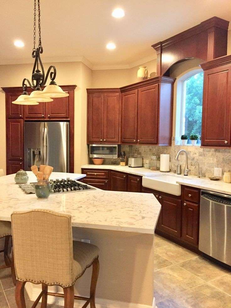 5 Best Paint Colors for Kitchens With Cherry Cabinets That Look Warm and Timeless smallhometours.com 3