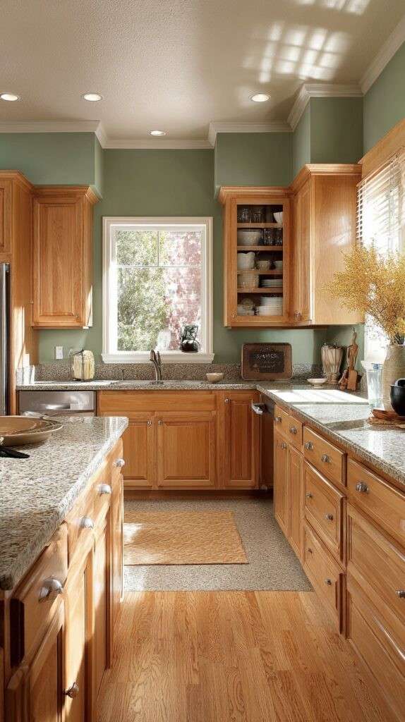 What Color to Paint Kitchen Walls With Honey Oak Cabinets 5 Beautiful Paint Colors That Work Perfectly smallhometours.com 3