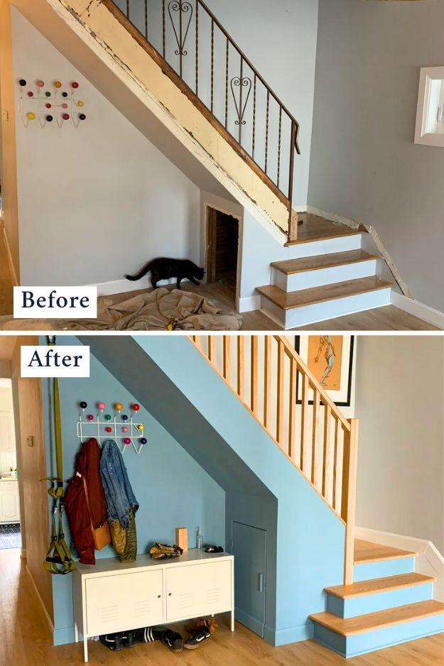 25 Basement Stair Remodel Ideas That Add Style and Function smallhometours.com 12