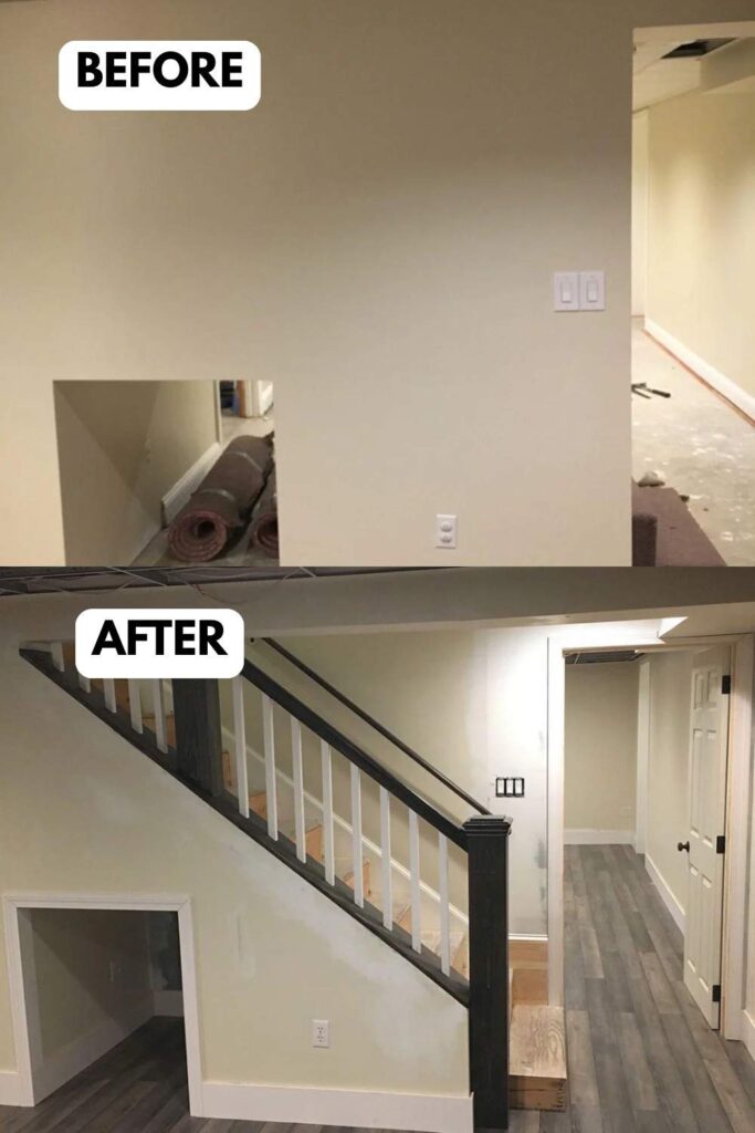 25 Basement Stair Remodel Ideas That Add Style and Function smallhometours.com 9