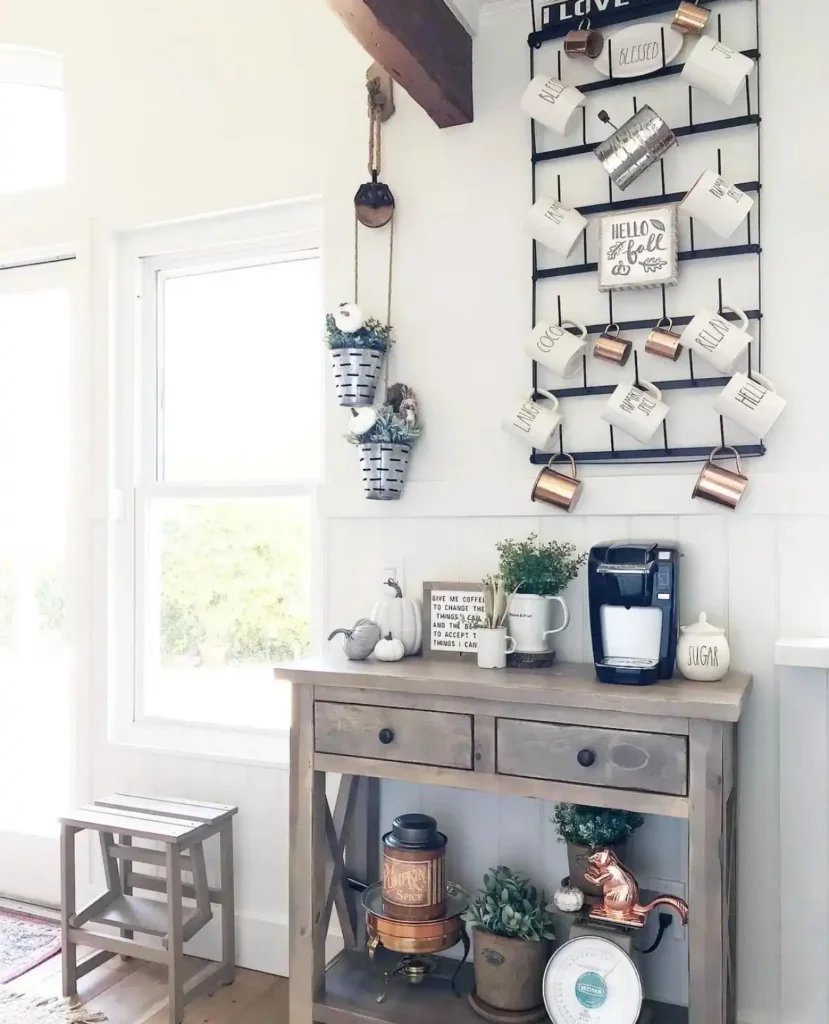 32 Cozy Fall Coffee Station Ideas to Warm Up Your Home smallhometours.com 10
