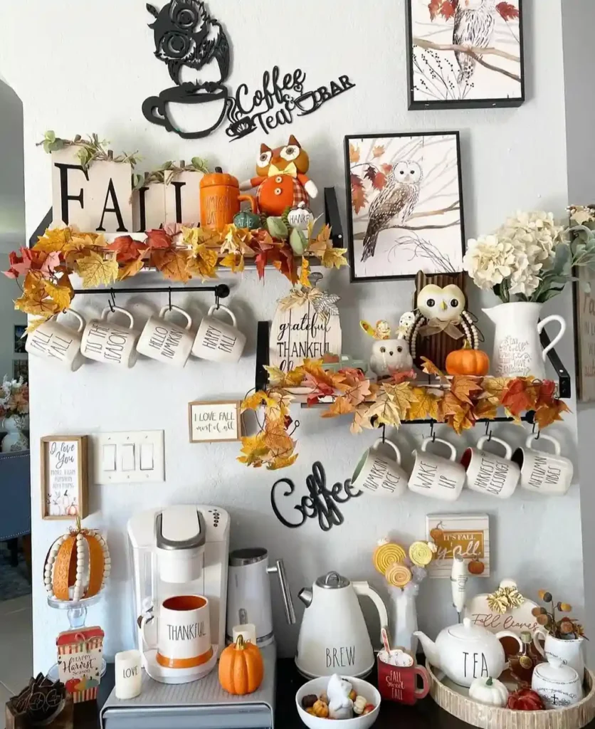 32 Cozy Fall Coffee Station Ideas to Warm Up Your Home smallhometours.com 16