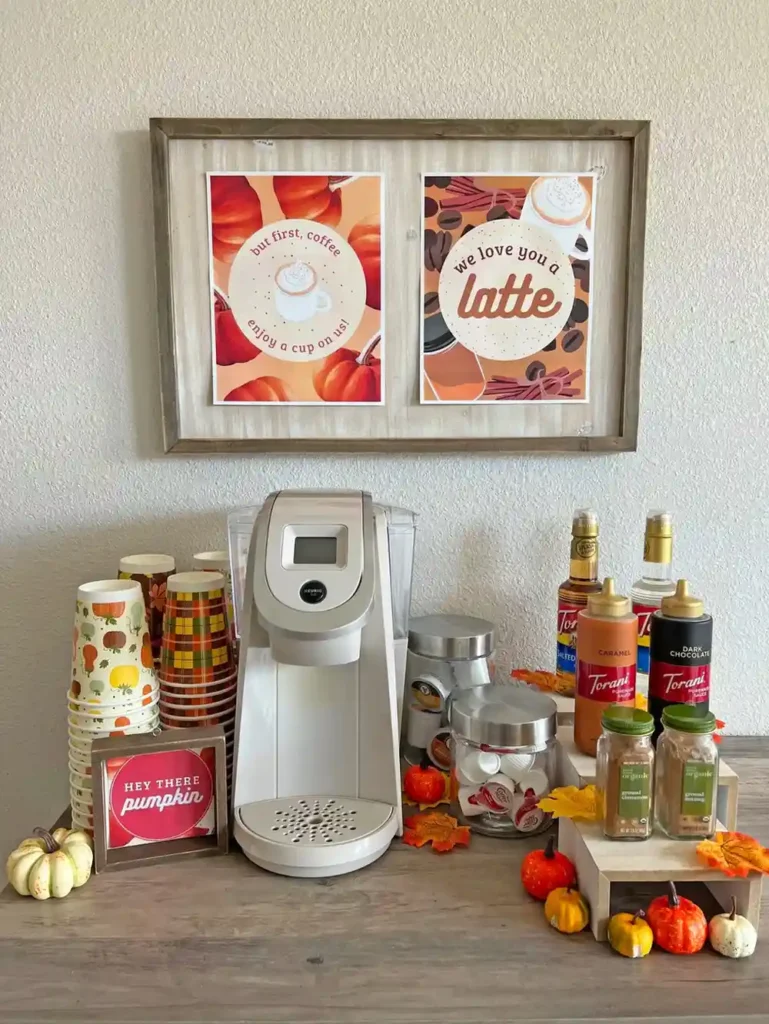 32 Cozy Fall Coffee Station Ideas to Warm Up Your Home smallhometours.com 2