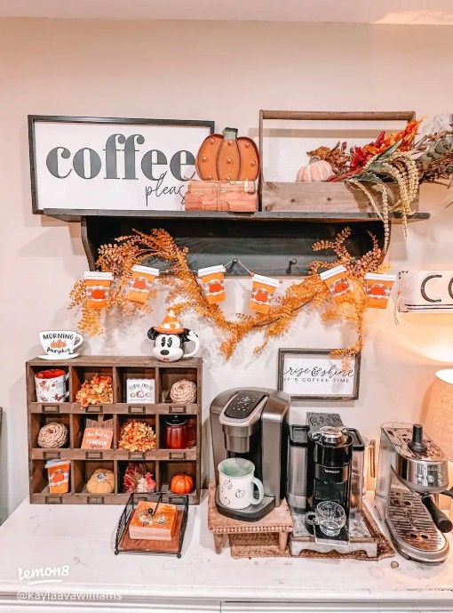 32 Cozy Fall Coffee Station Ideas to Warm Up Your Home smallhometours.com 2