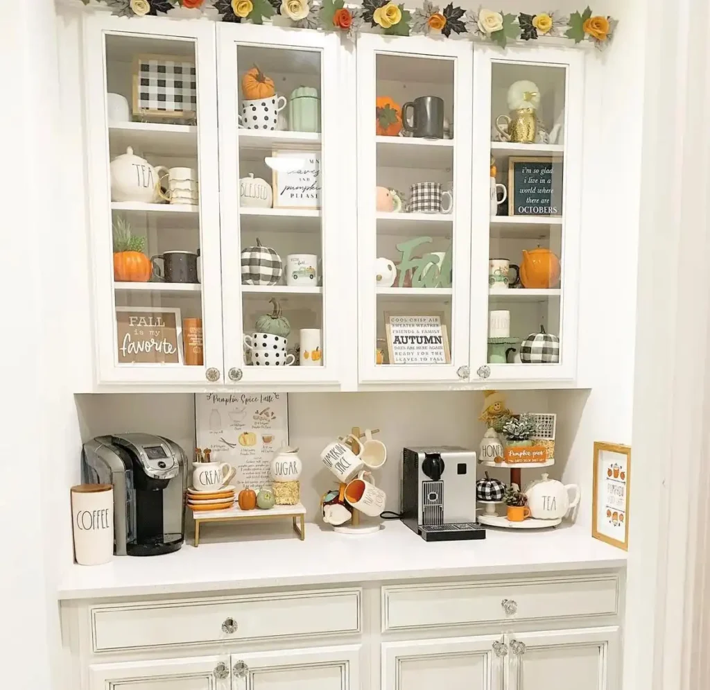 32 Cozy Fall Coffee Station Ideas to Warm Up Your Home smallhometours.com 6