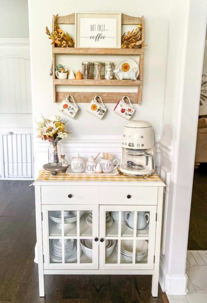 32 Cozy Fall Coffee Station Ideas to Warm Up Your Home smallhometours.com 8