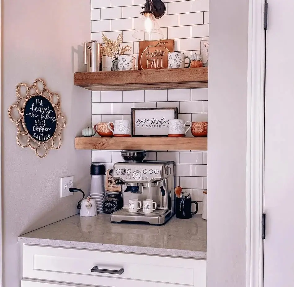 32 Cozy Fall Coffee Station Ideas to Warm Up Your Home smallhometours.com 8