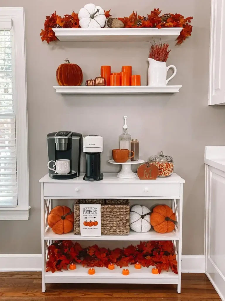 32 Cozy Fall Coffee Station Ideas to Warm Up Your Home smallhometours.com 9