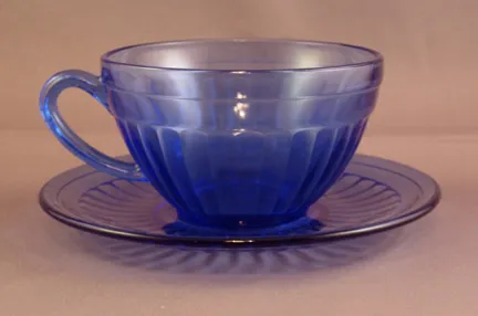 Hazel Atlas Glass Co., ca. late 1930s Aurora Cup & Saucer Set.
